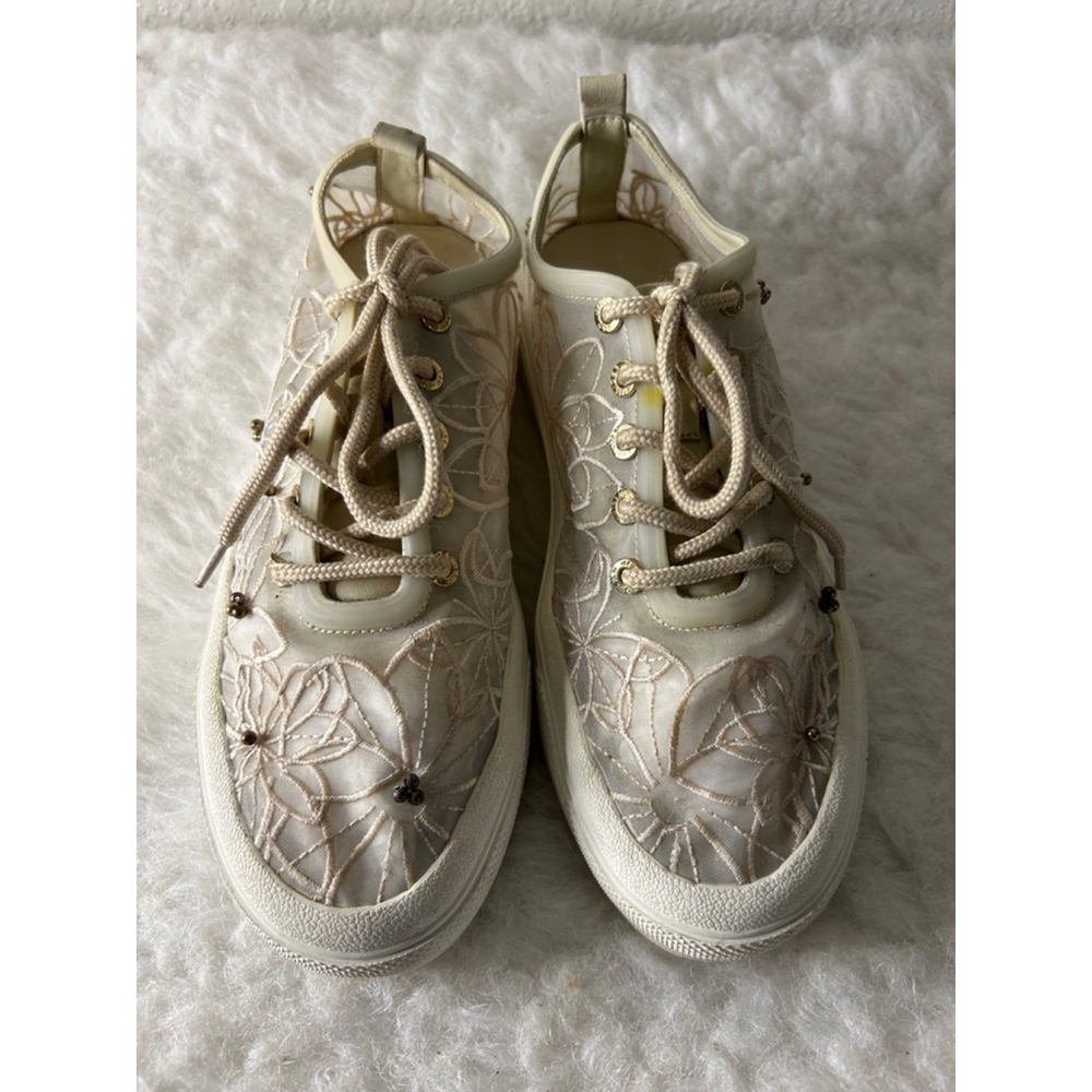 J Slides Gesell Transparent Flower Sneakers Women Size 7
